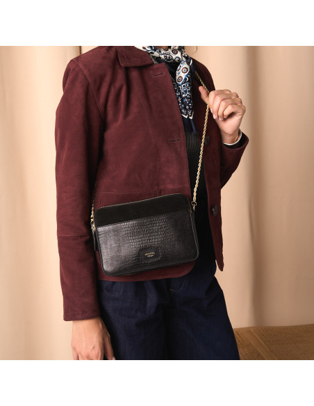 Bolsa de Pele Mulher com Corrente Dourada Olivia