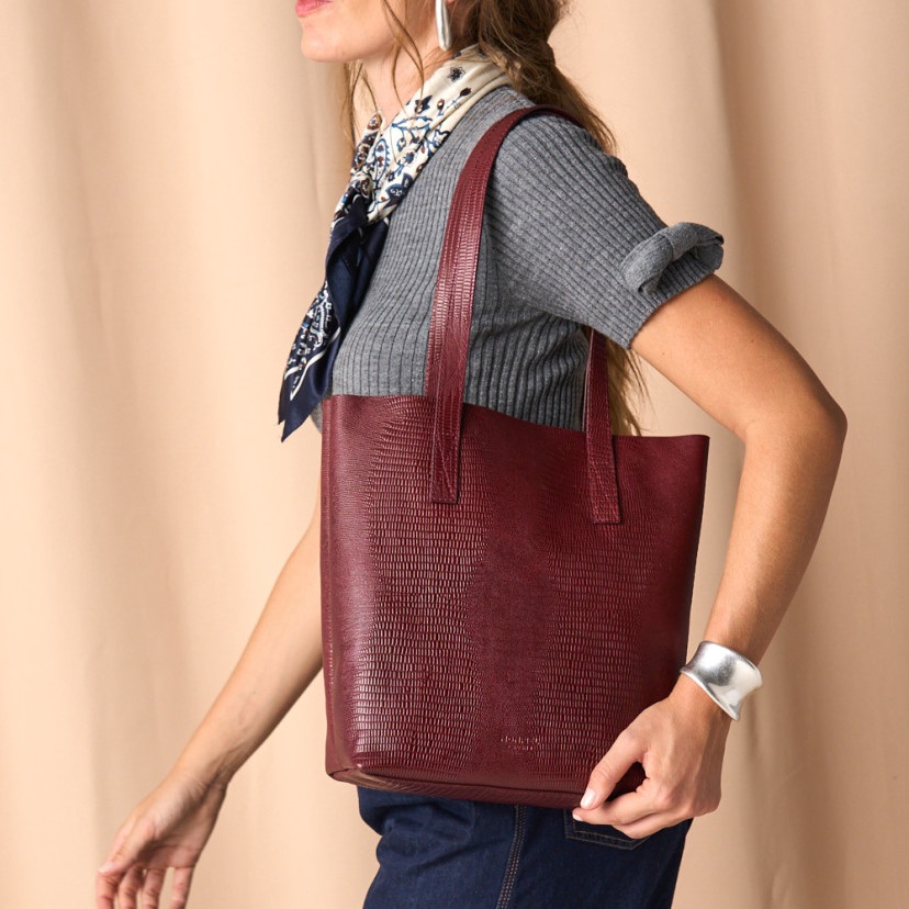 Shopper-Tasche Schlangenleder-Optik