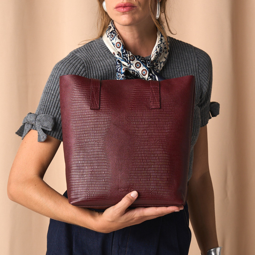 Shopper-Tasche Schlangenleder-Optik