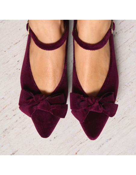 Velvet Mary Jane with Bow Blanca