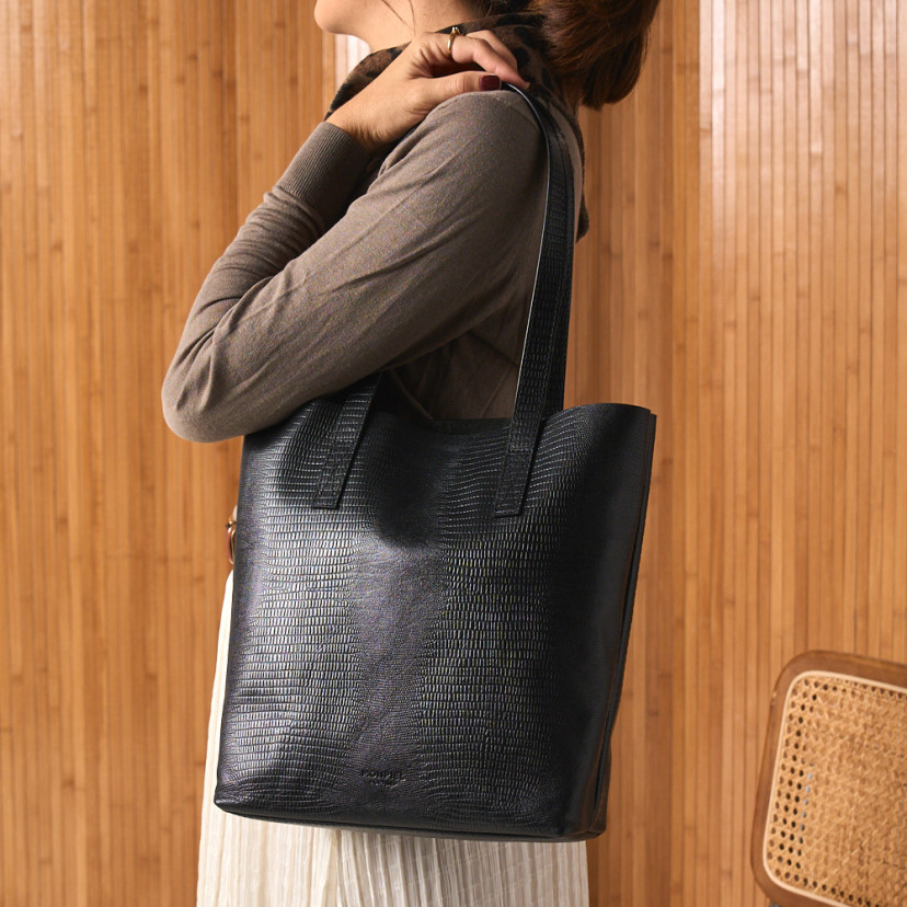 Shopper-Tasche Schlangenleder-Optik