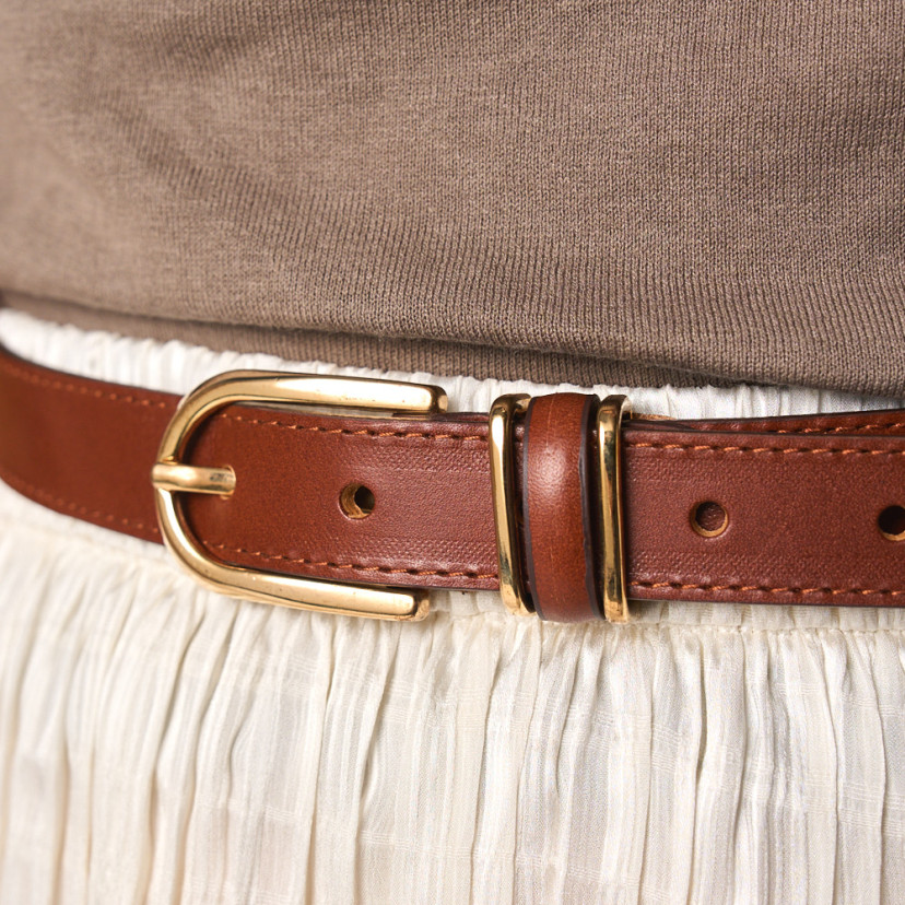 Ceinture Femme en Cuir à Triple Passant
