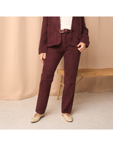 Pantalón Ante Cinco Bolsillos Costuras