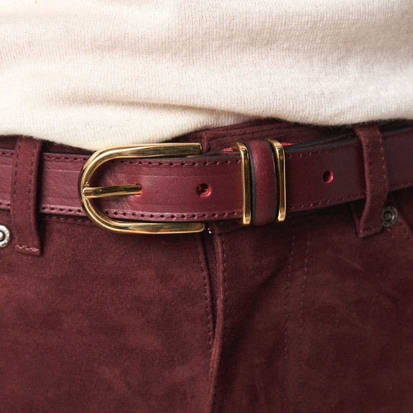 Ceinture Femme en Cuir à Triple Passant