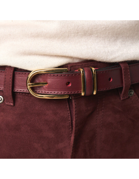 Women's Leather Belt with Triple Loop