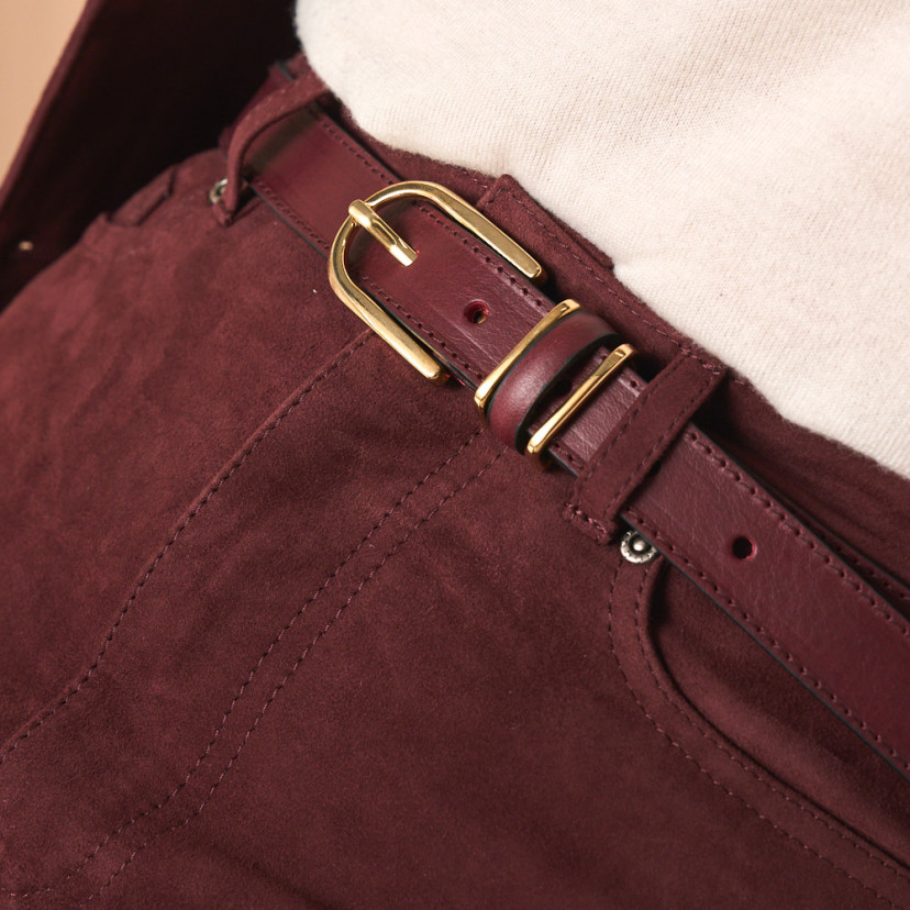 Ceinture Femme en Cuir à Triple Passant