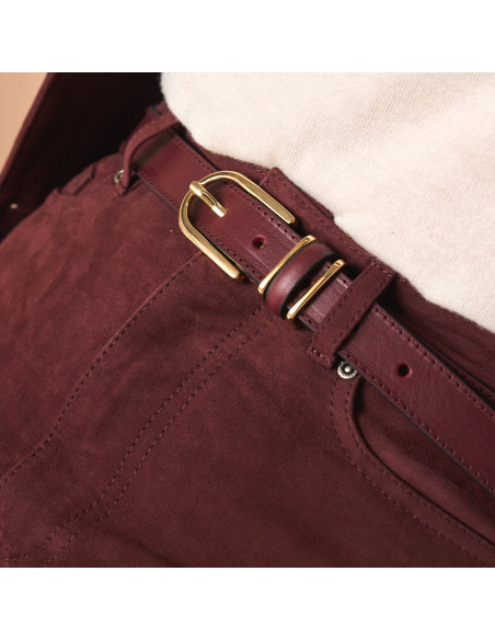 Ceinture Femme en Cuir à Triple Passant