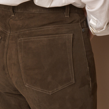 Pantalon Cinq Poches en Daim 2