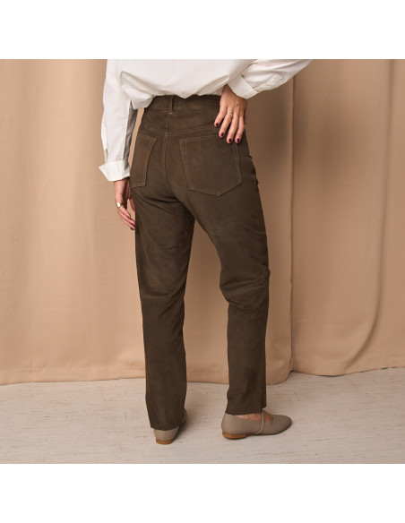 Pantalon Cinq Poches en Daim