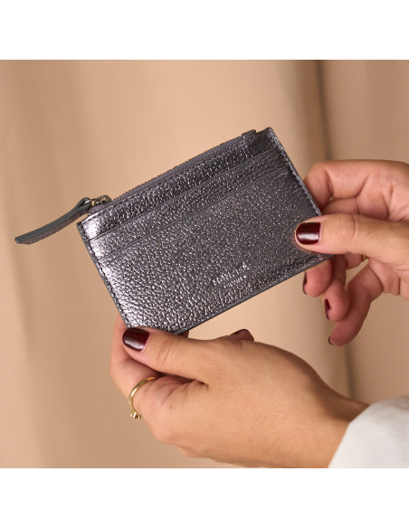 Women’s Leather Card Holder with Zipper