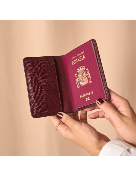 Capa de Passaporte Feminina de Couro