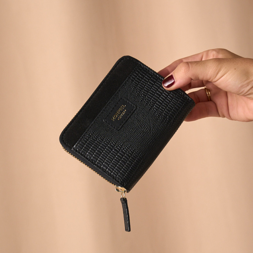 Cartera de Piel Pequeña con Cierre para Mujer