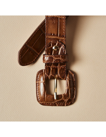 Ceinture en cuir femme avec boucle doublée de peau