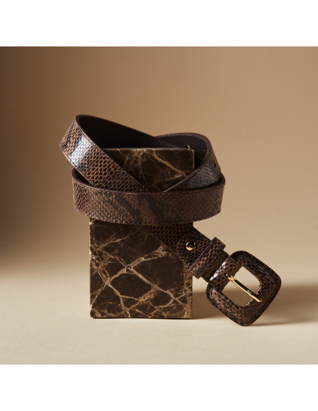 Ceinture en cuir femme avec boucle doublée de peau