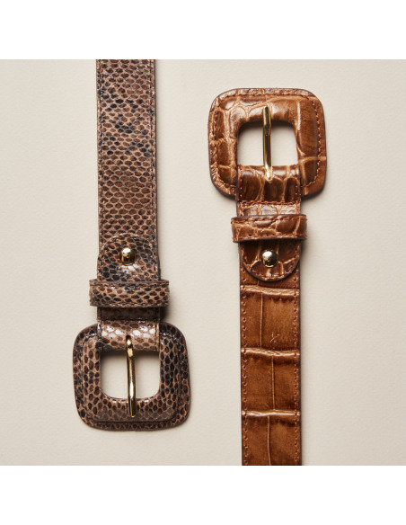 Leather belt Woman with Buckle Leather