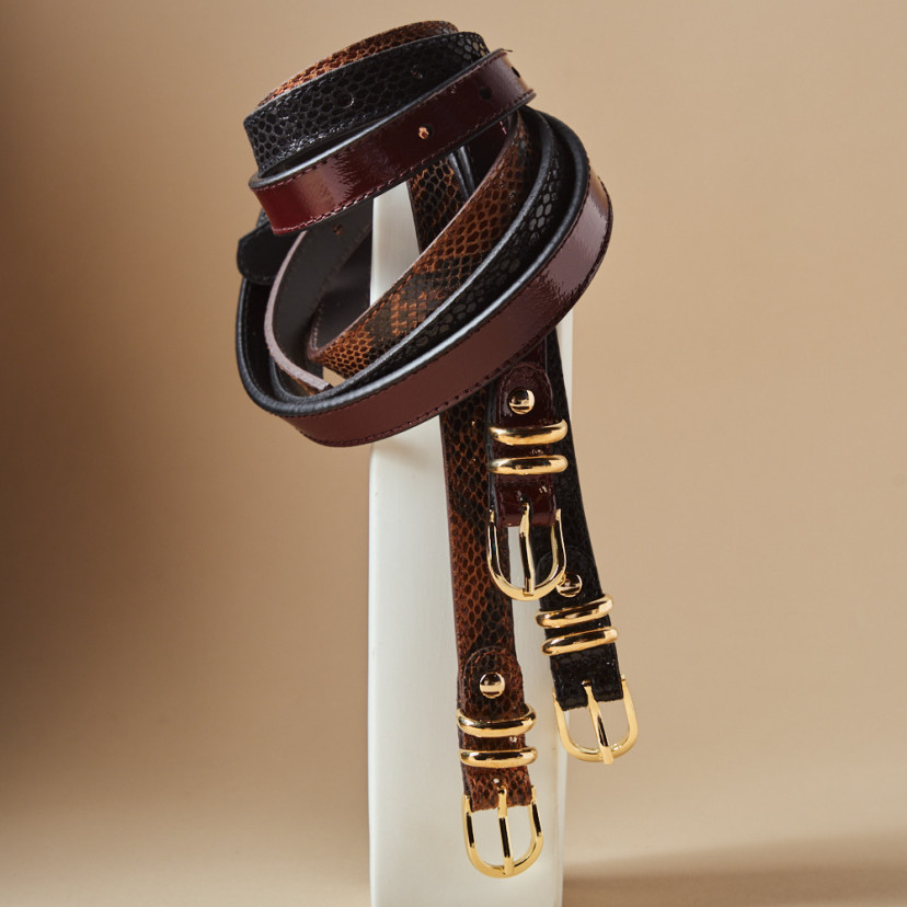 Cintura da Donna in Pelle Stretta con...