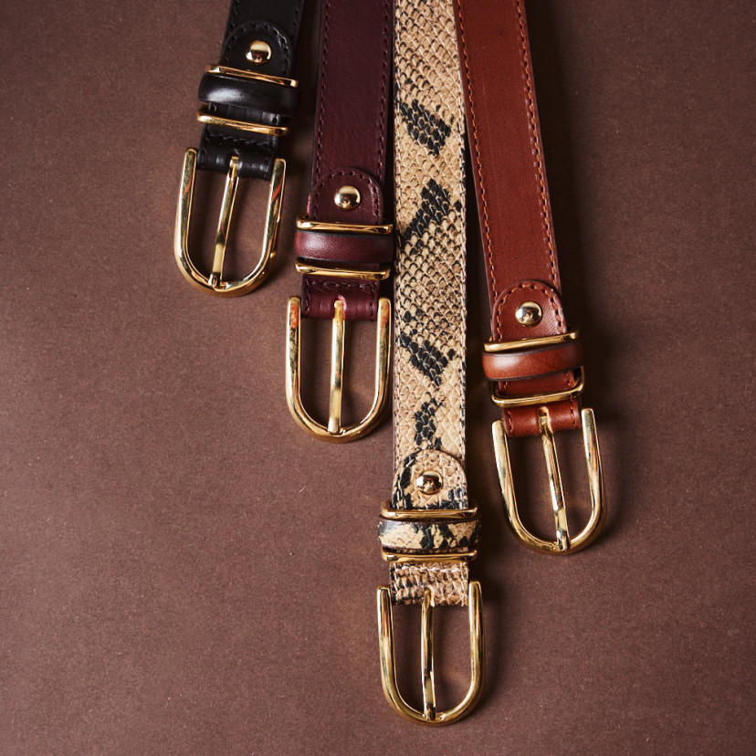 Ceinture Femme en Cuir à Triple Passant