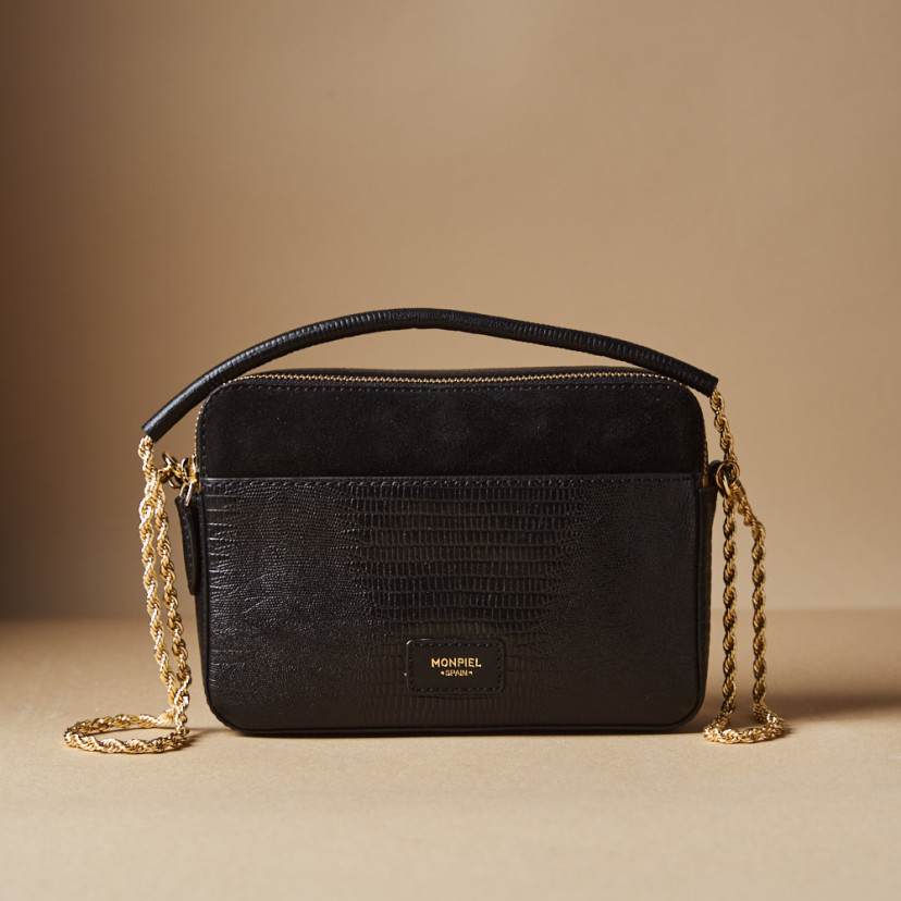Women's Leather Bag with Gold Chain...