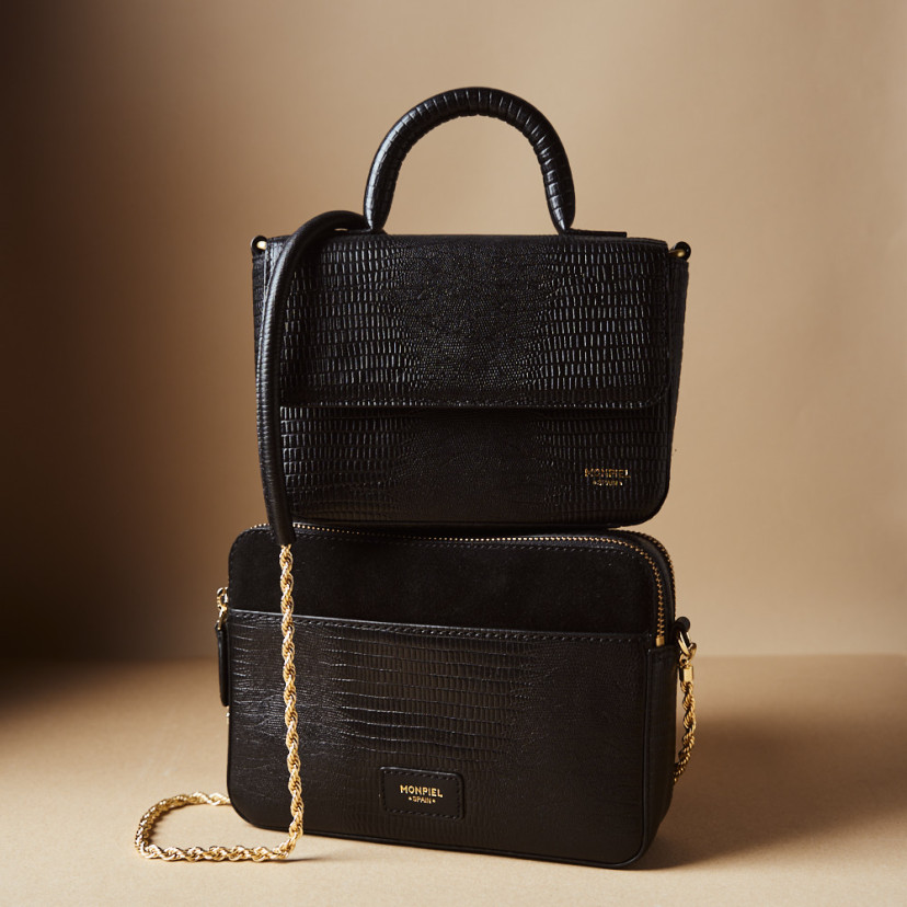 Damen-Ledertasche mit Goldkette Olivia