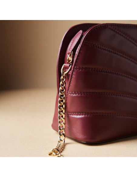 Quilted Leather Handbag with Gold Chain