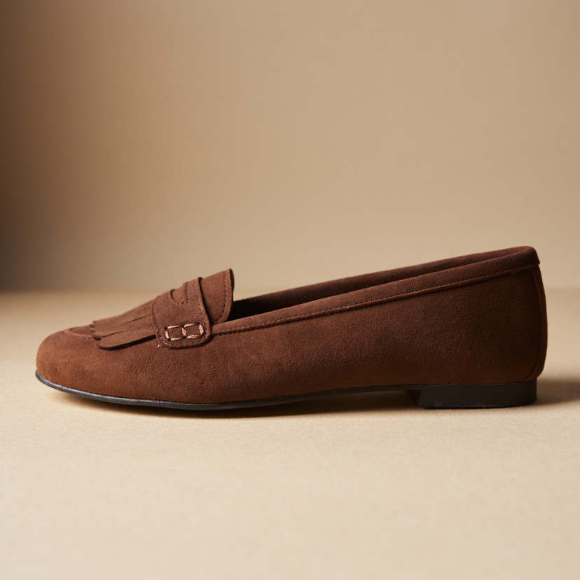 Mocassim de Couro com Franjas Inés