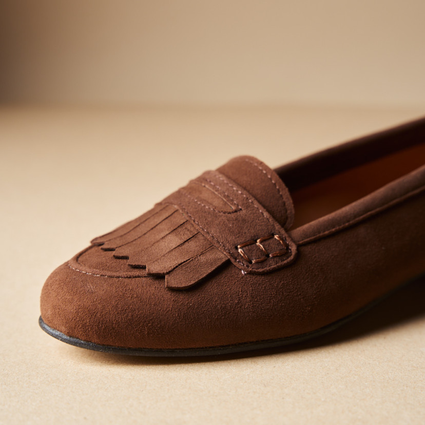 Leather Loafer with Fringes Inés