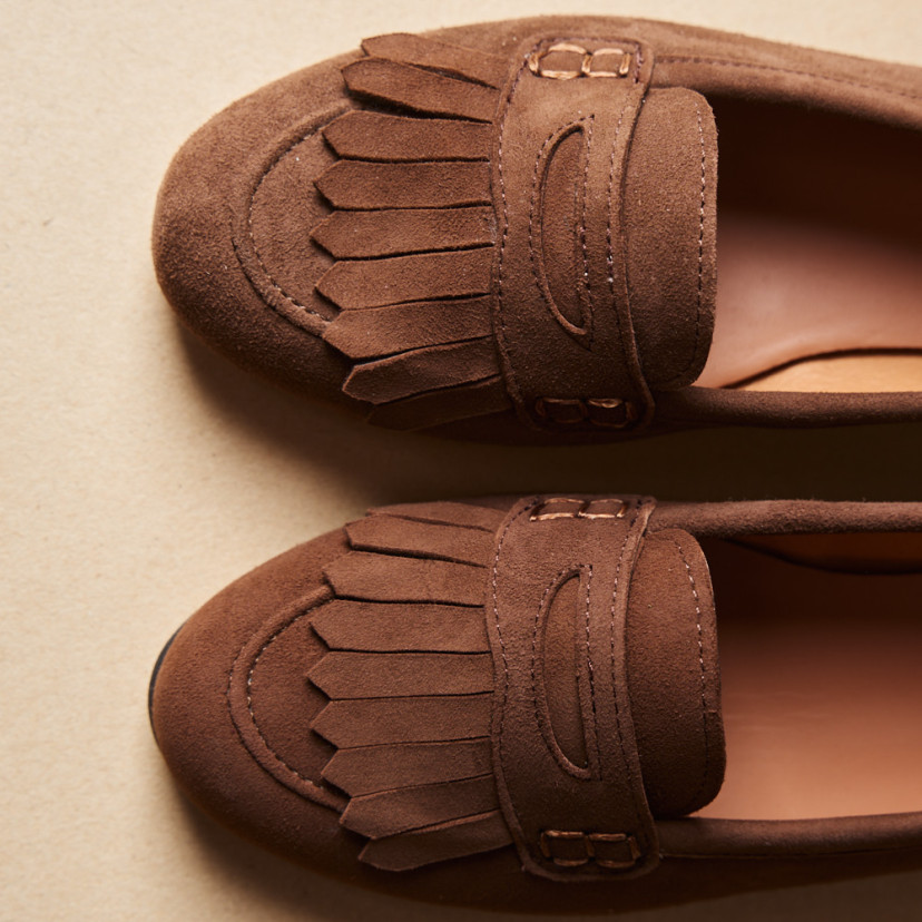 Mocassim de Couro com Franjas Inés