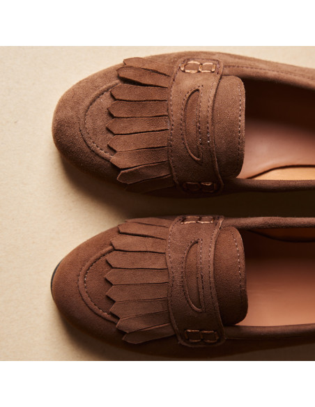 Mocassin en Cuir à Franges Inés