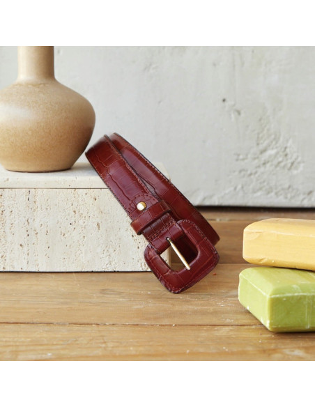 Leather belt Woman with Buckle Leather