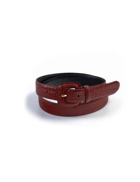 copy of Women's Leather Belt with Covered Buckle