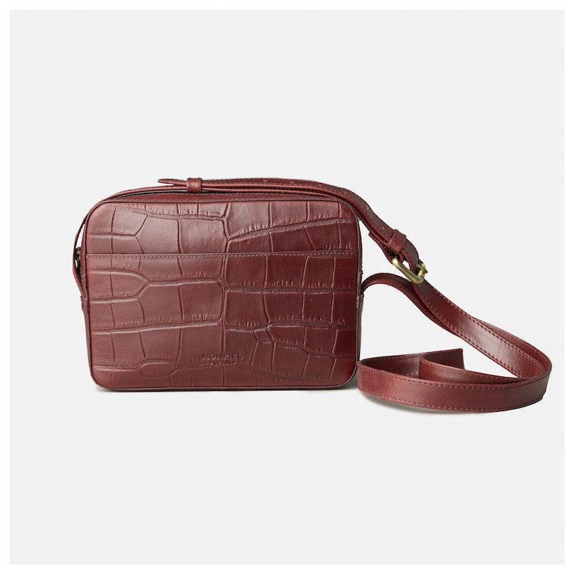 Bolsa Tiracolo de Couro Croco