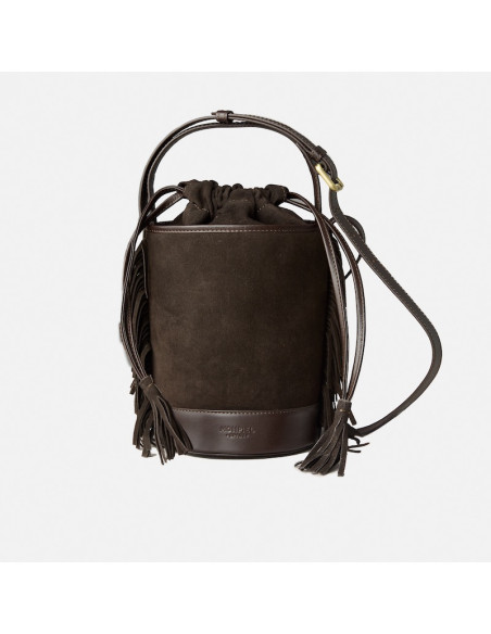 Borsa a Secchiello Piccola Roma in Pelle con Frange