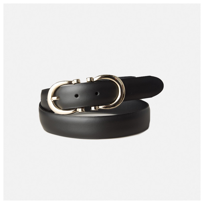 Double leather belt Buckle woman