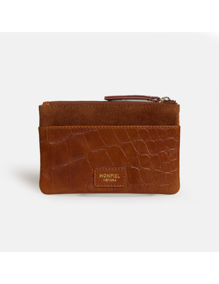 Porta-moedas Feminino de Couro com Bolso