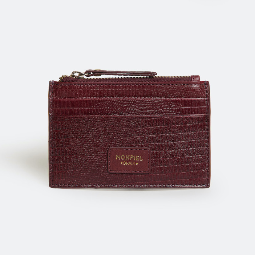 Porte-cartes Femme en Cuir avec Fermeture Éclair