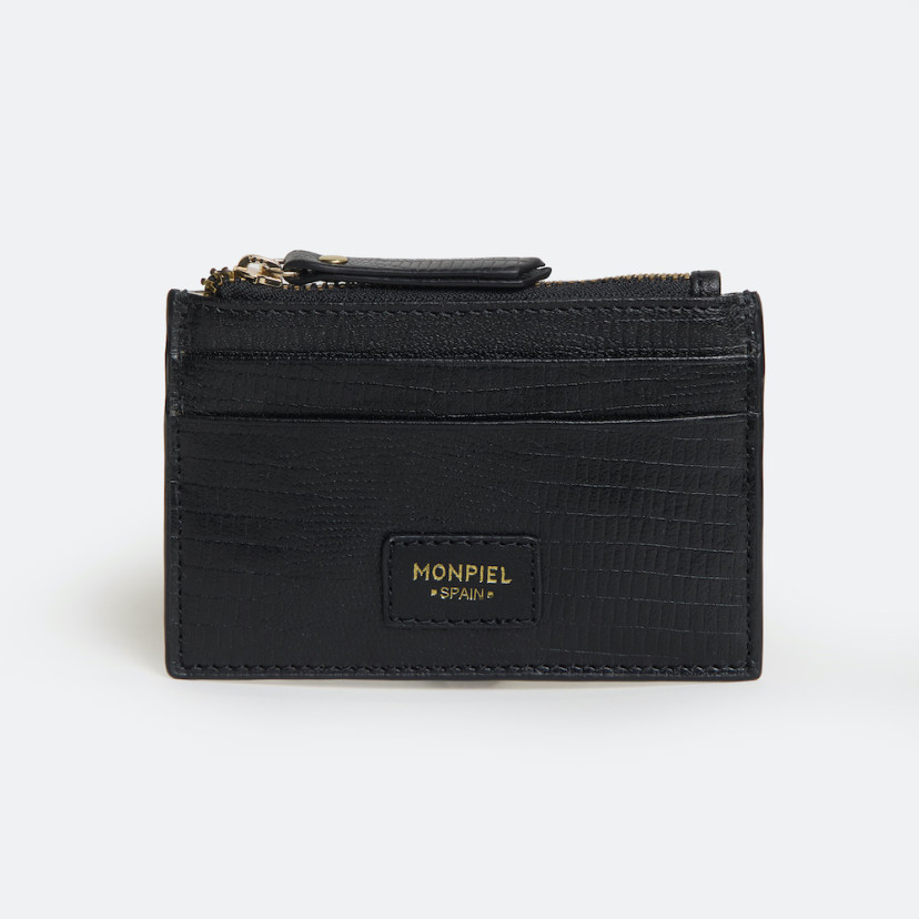 Porte-cartes Femme en Cuir avec Fermeture Éclair