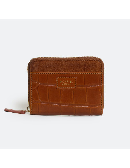 Cartera de Piel Pequeña con Cierre para Mujer