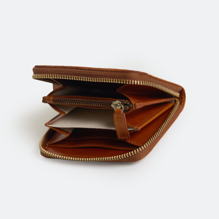 Cartera de Piel Pequeña con Cierre para Mujer