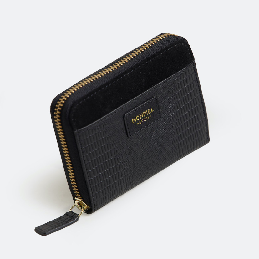 Kleine Damen-Lederbrieftasche mit Reißverschluss