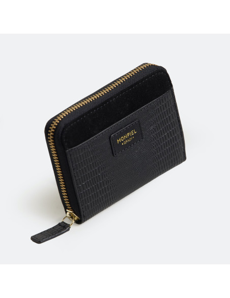 Petit Portefeuille Femme en Cuir avec Fermeture Éclair