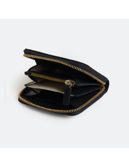 Cartera de Piel Pequeña con Cierre para Mujer