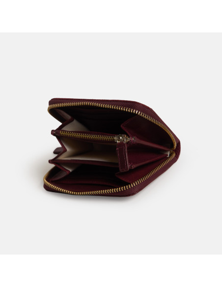 Cartera de Piel Pequeña con Cierre para Mujer