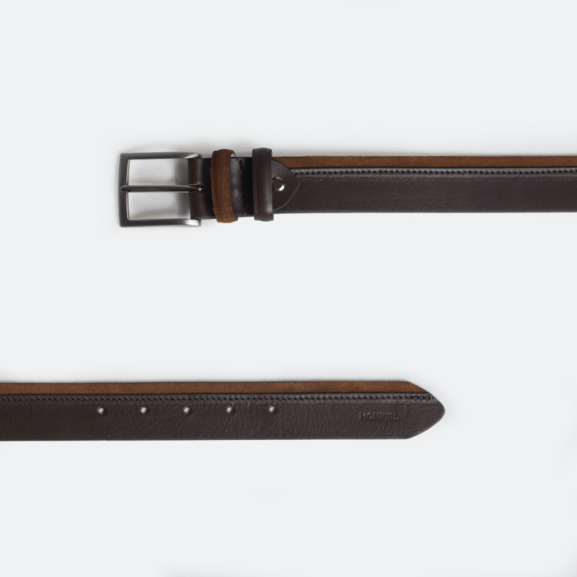 Ceinture en cuir de veau et daim