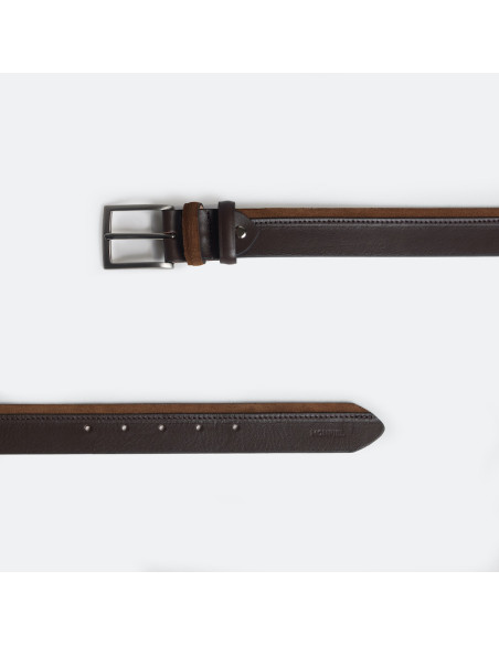 Cowhide and suede Leather Belt