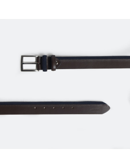 Ceinture en cuir de veau et daim