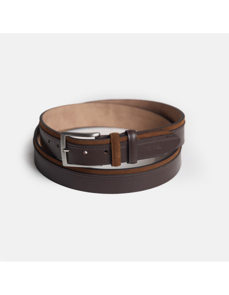 Ceinture en cuir de veau et daim