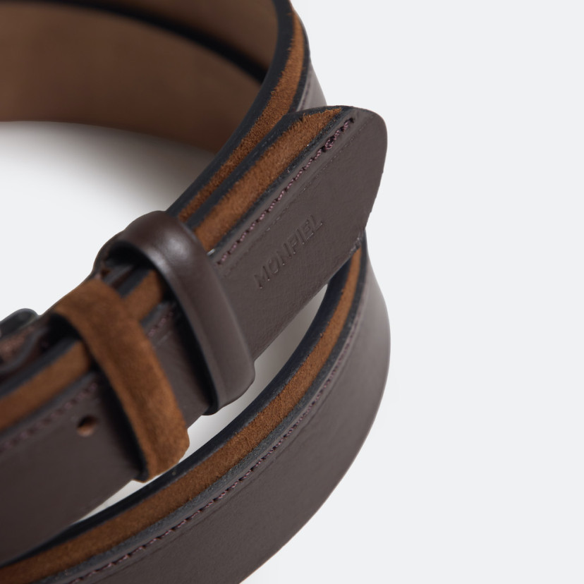 Cowhide and suede Leather Belt