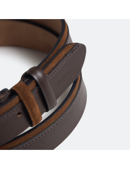 Cowhide and suede Leather Belt