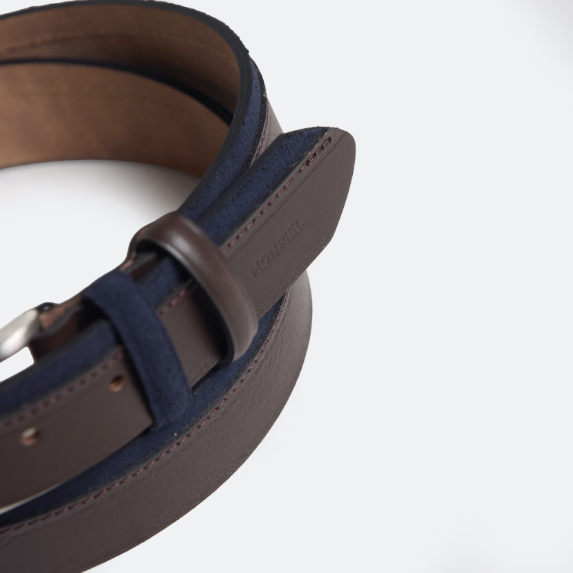 Cowhide and suede Leather Belt
