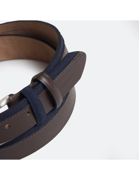 Cowhide and suede Leather Belt
